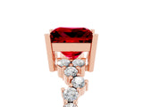 Rose gold Princess Cut Diamond Cluster Pavé Band with Four-Prong Setting_29