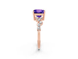 Rose gold Princess Cut Diamond Cluster Pavé Band with Four-Prong Setting_2