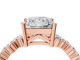 Rose gold Princess Cut Diamond Cluster Pavé Band with Four-Prong Setting_7