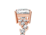 Rose gold Princess Cut Diamond Cluster Pavé Band with Four-Prong Setting_8