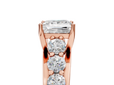 Rose gold Princess Cut Diamond Engagement Ring with Pavé Band and Four-Prong Setting_20