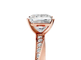 Rose gold Princess Cut Diamond Engagement Ring with Side Stone Accents and Four-Prong Setting_102