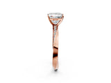 Rose gold Princess Cut Diamond Engagement Ring with Side Stone Accents and Four-Prong Setting_15