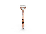 Rose gold Princess Cut Diamond Engagement Ring with Side Stone Accents and Four-Prong Setting_25