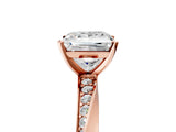 Rose gold Princess Cut Diamond Engagement Ring with Side Stone Accents and Four-Prong Setting_28