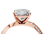 Rose gold Princess Cut Diamond Engagement Ring with Side Stone Accents and Four-Prong Setting_29