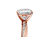 Rose gold Princess Cut Diamond Engagement Ring with Side Stone Accents and Four-Prong Setting_30