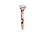 Rose gold Princess Cut Diamond Engagement Ring with Side Stone Accents and Four-Prong Setting_99