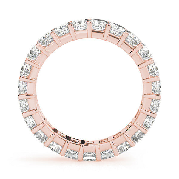 Rose gold Princess Cut Diamond Eternity Band with Channel Setting and Shared Prong 2