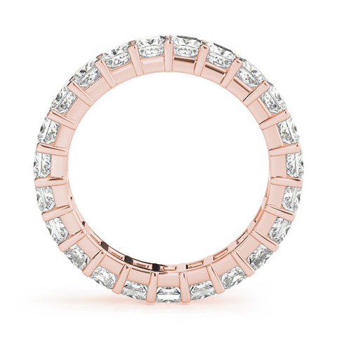 Rose gold Princess Cut Diamond Eternity Band with Channel Setting and Shared Prong 2