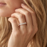 Rose gold Princess Cut Diamond Eternity Band with Channel Setting and Shared Prong_41