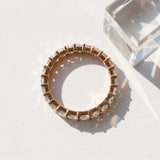 Rose gold Princess Cut Diamond Eternity Band with Channel Setting and Shared Prong_42