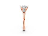 Rose gold Princess Cut Diamond Five-Stone Prong Set White Gold Ring_54