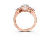 Rose gold Princess Cut Diamond Five-Stone Prong Set White Gold Ring_55