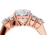 Rose gold Princess Cut Diamond Five-Stone Prong Set White Gold Ring_56