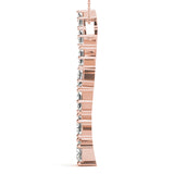 Rose gold Princess Cut Diamond Graduated Prong Pendant 2