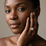 Rose gold Princess Cut Diamond Halo Engagement Ring with Milgrain Detail and Engraved Band_7