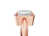 Rose gold Princess Cut Diamond Halo Engagement Ring with Split Shank and Four-Prong Setting_98