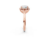 Rose gold Princess Cut Diamond Halo Ring with Solitaire Band and Prong Setting_69