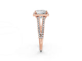 Rose gold Princess Cut Diamond Halo Split Shank Engagement Ring_56