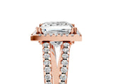 Rose gold Princess Cut Diamond Halo Split Shank Engagement Ring_59