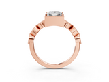 Rose gold Princess Cut Diamond Milgrain Marquise Band with Prong Setting_6