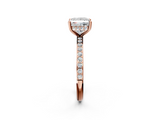 Rose gold Princess Cut Diamond Pavé Band Ring with Four-Prong Setting_42