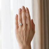 Rose gold Princess Cut Diamond Pavé Band Solitaire Ring with Prong Setting_13