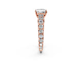 Rose gold Princess Cut Diamond Pavé Band Solitaire with Four-Prong Setting_42