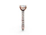 Rose gold Princess Cut Diamond Pavé Band with Four-Prong Setting_53