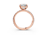 Rose gold Princess Cut Diamond Pavé Band with Four-Prong Setting_54