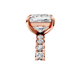 Rose gold Princess Cut Diamond Pavé Band with Four-Prong Setting_56