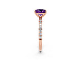 Rose gold Princess Cut Diamond Pavé Band with Six-Prong Setting_2