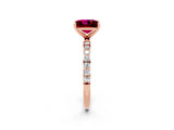 Rose gold Princess Cut Diamond Pavé Band with Six-Prong Setting_2