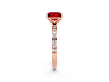 Rose gold Princess Cut Diamond Pavé Band with Six-Prong Setting_2