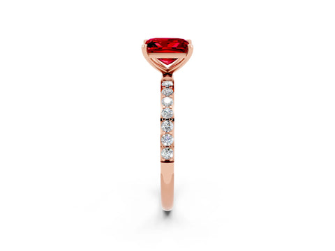 Rose gold Princess Cut Diamond Pavé Band with Six-Prong Setting_2