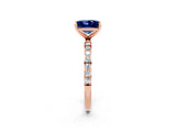 Rose gold Princess Cut Diamond Pavé Band with Six-Prong Setting_2