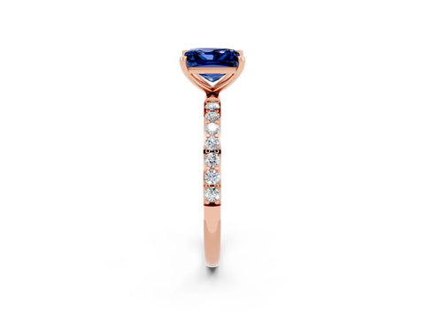 Rose gold Princess Cut Diamond Pavé Band with Six-Prong Setting_2