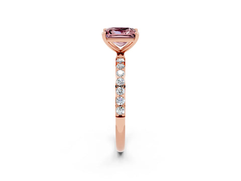 Rose gold Princess Cut Diamond Pavé Band with Six-Prong Setting_2