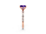 Rose gold Princess Cut Diamond Pavé Band with Six-Prong Setting_2