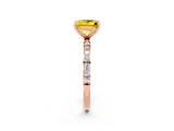 Rose gold Princess Cut Diamond Pavé Band with Six-Prong Setting_2