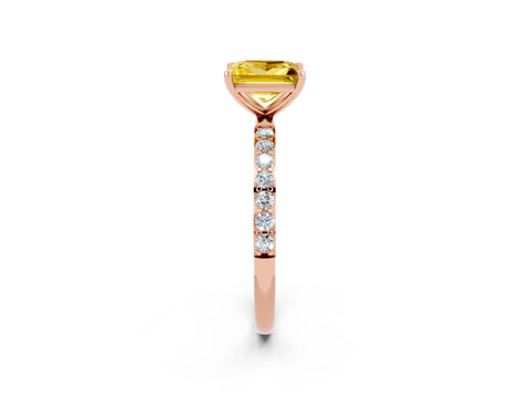 Rose gold Princess Cut Diamond Pavé Band with Six-Prong Setting_2