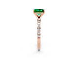Rose gold Princess Cut Diamond Pavé Band with Six-Prong Setting_2