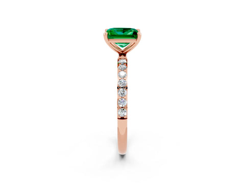 Rose gold Princess Cut Diamond Pavé Band with Six-Prong Setting_2