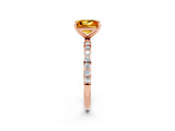 Rose gold Princess Cut Diamond Pavé Band with Six-Prong Setting_2