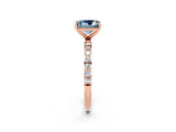 Rose gold Princess Cut Diamond Pavé Band with Six-Prong Setting_2