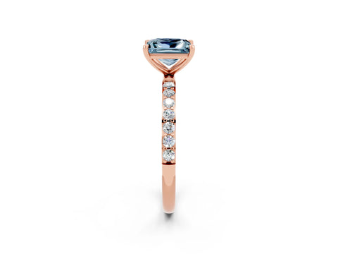 Rose gold Princess Cut Diamond Pavé Band with Six-Prong Setting_2