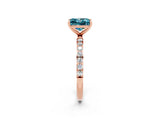Rose gold Princess Cut Diamond Pavé Band with Six-Prong Setting_2