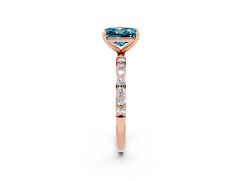 Rose gold Princess Cut Diamond Pavé Band with Six-Prong Setting_2