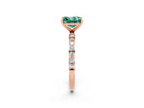 Rose gold Princess Cut Diamond Pavé Band with Six-Prong Setting_2